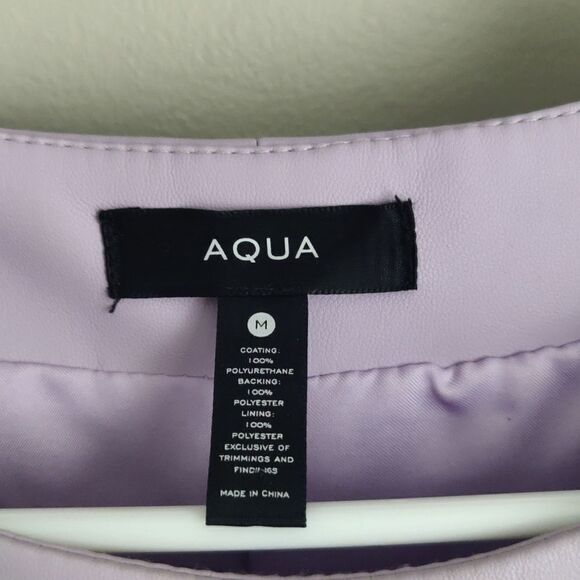 Bloomingdale's Aqua brand puff sleeve faux leather top - Picture 5 of 8